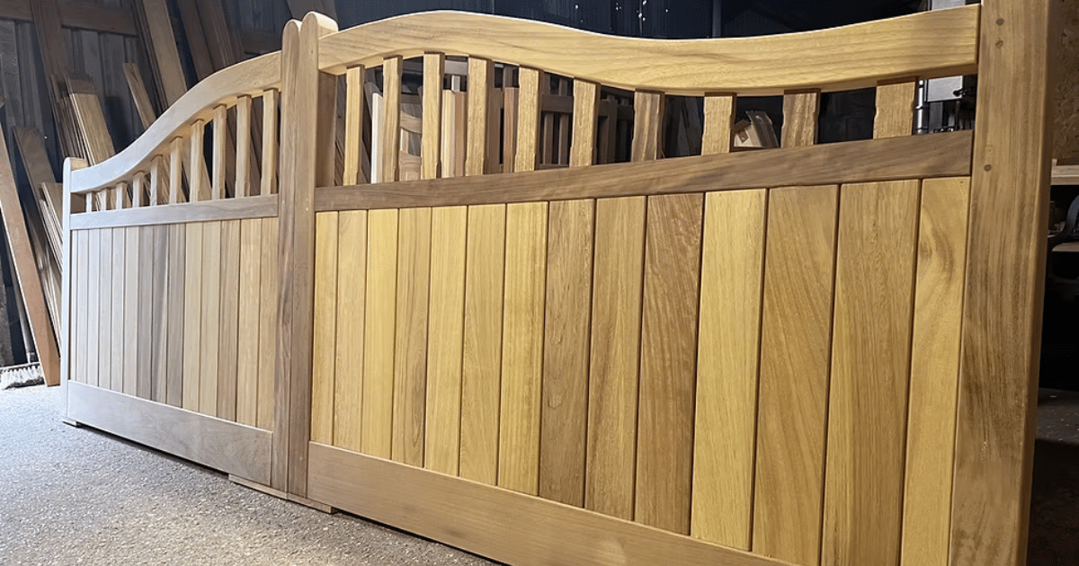 wooden driveway gates