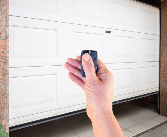 Opening garage door with a remote