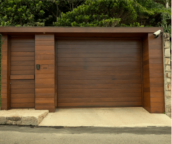 Wood garage door