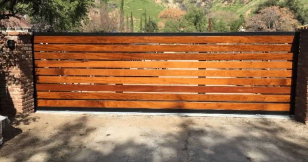wooden driveway gates