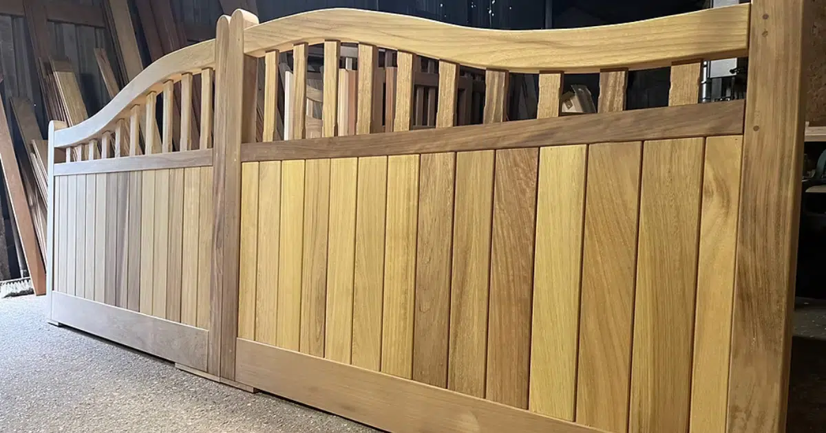wooden driveway gates
