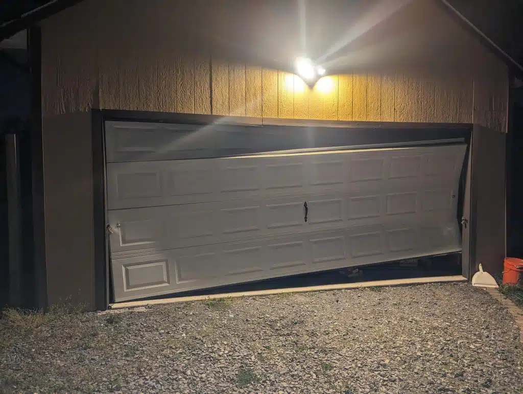 broken garage door needs maintenance