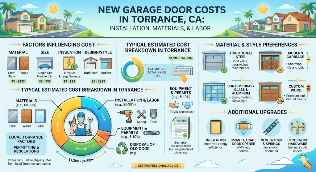 new garage door cost in torrance, CA: